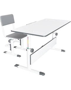 Парта City D2 (без стула, белый/серый) Polini kids