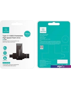 USB Flash Type-C + USB3.0 Rotatable High Speed Flash Drive 16GB Usams