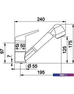 Смеситель Novara-Plus Pull Out 115.0470.666 (миндаль) Franke