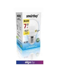 Светодиодная лампа G45 E27 7 Вт 3000 К [SBL-G45-07-30K-E27] Smartbuy