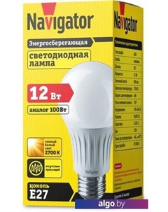 Светодиодная лампа NLL-A60 E27 12 Вт 2700 К Navigator