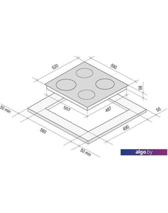 Варочная панель Storno 60 BL Krona