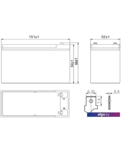 Аккумулятор для ИБП HR 12-24W (12В/6 А·ч) Delta