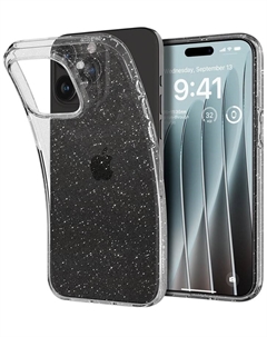 Чехол для телефона Spigen Liquid Crystal Glitter для iPhone 15 Pro Max (затемненный/прозрачный) Samsung