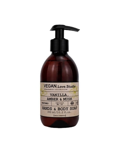 Парфюмированное мыло для рук и тела ваниль амбра мускус без SLЕS, SLS и красителей 300 Vegan.love.studio