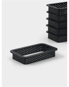 Формы для выпечки перфорированные «Прямоугольник», набор 6 шт., пластик, 10×5.5×2 см, чёрные Доляна