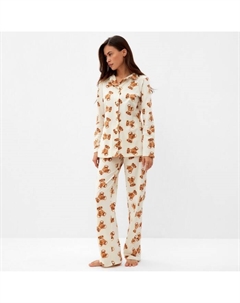 Пижама женская (рубашка, брюки) «Мишка», размер 40-42 Kaftan