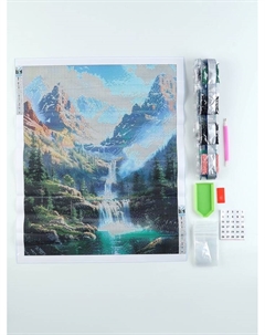 Алмазная мозаика с полным заполнением на холсте «Озеро в горах», 40×50 см Школа талантов
