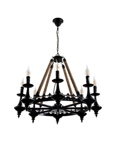 Люстра "Замок" 8хЕ14 40Вт черный 83х83х70-110см Bayerlux