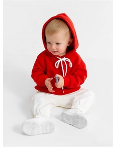 Комплект детский (худи и брюки), цвет красный/белый, рост 74-80 см Minaku