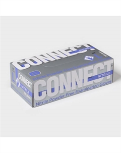Перчатки нитриловые Nitrile, смотровые, нестерильные, размер L, 200 шт/уп (100 пар), голубые Connect
