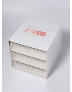 Органайзер для хранения BASIC, многоуровневый, 3 секции, 15.4×14.6×16.7 см, белый, прозрачный Qf