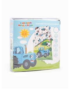 Постельное бельё 1.5-спальное «. Ферма», поплин Синий трактор