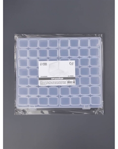 Органайзер для хранения мелочей, 56 ячеек, 21×17.5×2.7 см, прозрачный Qf