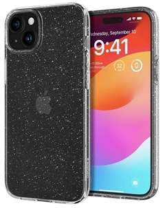 Чехол Spigen Liquid Crystal Glitter iPhone 15 (затемненный/прозрачный) Samsung