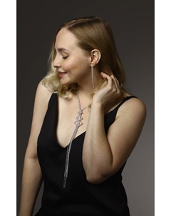 Гарнитур 2 предмета: кулон, серьги «Элегантность» ромбы, цвет белый в серебре, 34 см Qf