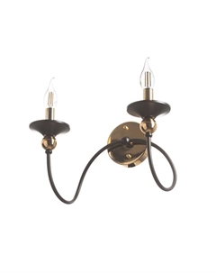 Бра «Милано» 2хЕ14 40 Вт черно-золотой 36×26×24 см Bayerlux