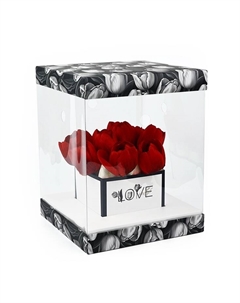 Коробка для цветов с вазой и пластиковыми окнами складная «Чёрно-белая эстетика», 23 х 30 х 23 см Дарите счастье