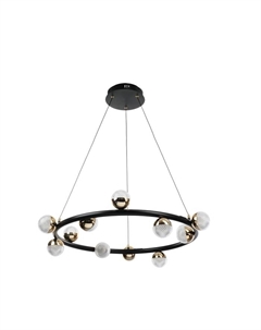 Светильник с ПДУ «Рикардо» 12хLED 40 Вт черно-золотой 75×75×16-116 см Bayerlux