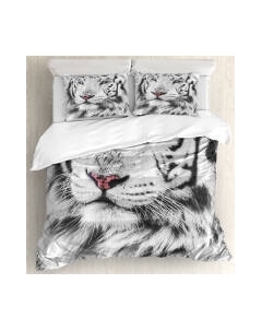 Комплект постельного белья Ambesonne Белый тигр / bls_12734_euro