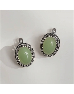 Ювелирная бижутерия, серьги с нефритом Shine & beauty