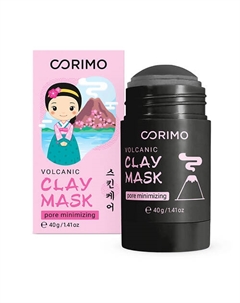 Маска для лица в стике с черной глиняной ВУЛКАНИЧЕСКИМ ПЕПЕЛОМ И ЦИНКОМ 40 Corimo