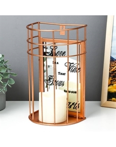 Светодиодная свеча в подсвечнике «Медь», LED-ночник, от батареек 3×ААА, 15×11×25 см Risalux