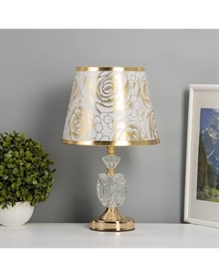 Лампа настольная «Латынь» 1×40 Вт Е27+подсветка LED 5 Вт золото 21×21×35.5 см Risalux