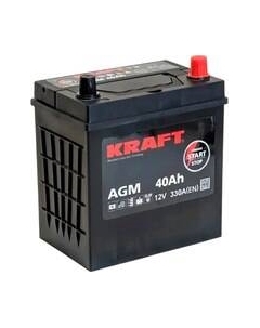 Автомобильный аккумулятор KrafT AGM Asia 40 JR 330A / AGM-B21 Kraft