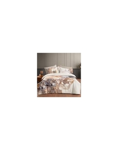 Комплект постельного белья Sarev Сатин Евро / N348 DRINA v1/Krem