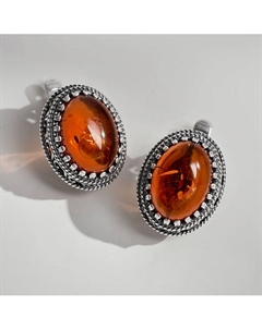 Ювелирная бижутерия, серьги с янтарем Shine & beauty