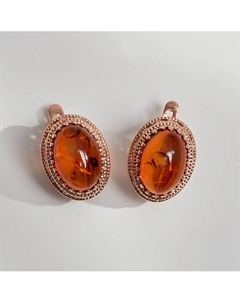 Ювелирная бижутерия, серьги с янтарем Shine & beauty