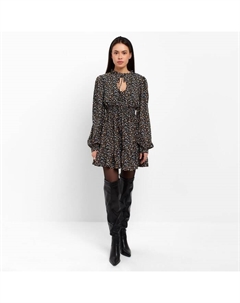 Платье мини женское с завязками, размер 48, чёрное Mist