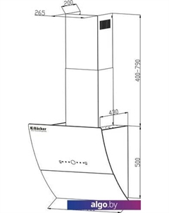 Кухонная вытяжка AH60E-THSL200C White Glass Backer