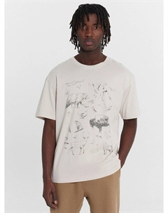 Футболка мужская кремовая с принтом "заповедный мотив" Mark formelle