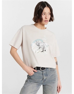 Футболка женская серая с принтом "свет хрустальной зари" Mark formelle