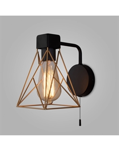 Светильник настенный (бра) 60Вт E27 черный/латунь 70107/1 Eurosvet