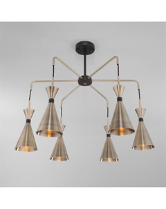 Светильник подвесной (M) 6х60Вт E14 латунь/черный 316/6 Bogate's