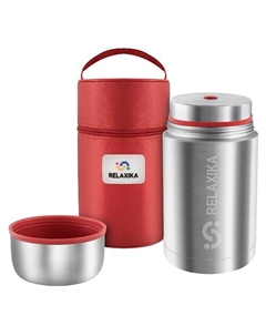 Термос 1 литр для еды с широким горлом металлический Relaxika