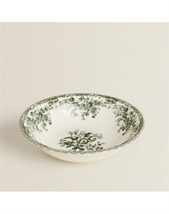 Керамическая глубокая тарелка с цветочным узором 18.5 x 5 x 18.5 Zara home