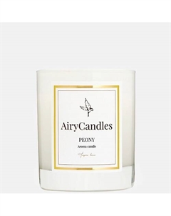Свеча ароматическая PEONY White Edition с деревянным фитилем 300 Airycandles