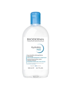 Мицеллярная вода очищающая для обезвоженной кожи лица Hydrabio H2O 500 Bioderma