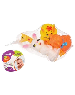 Резиновые игрушки для ванны «Друзья», с пищалкой, в наборе 4 шт. Крошка я