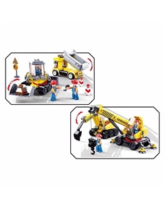 Конструктор «Город. Строительство магистрали», 465 деталей Sluban