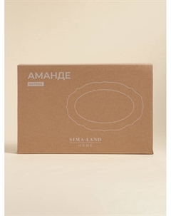 Блюдо SL Home «Аманде», 34.5×23×2.5 см, овальное, фарфор, белое Sima-land home