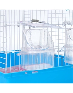 Клетка для птиц укомплектованная Bd=2/5h, 34×27×47 см, синяя Пижон