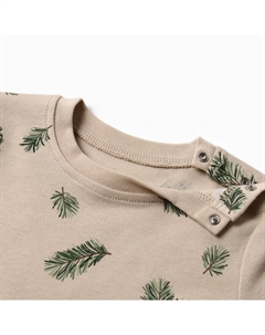 Костюм (штанишки и кофточка) «Еловые веточки», рост 74-80 см, бежевый Крошка я