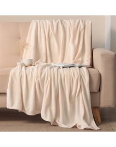 Плед «», 200×200 см, корал-флис 220 г/м², молочный Этель