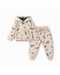 Костюм (худи и брюки) «Еловые веточки», рост 62-68 см Крошка я
