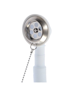 Сифон для ванны «АНИ Пласт» E155, 1 1/2"x40 мм, решетка d=70 мм, перелив, с гофрой 40×50 мм Ани пласт